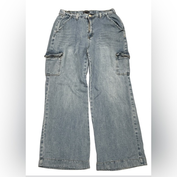 Rock Our Republic for All Denim - Rock our Republic for All Women's Blue Wide-Leg Cargo Jeans Size L